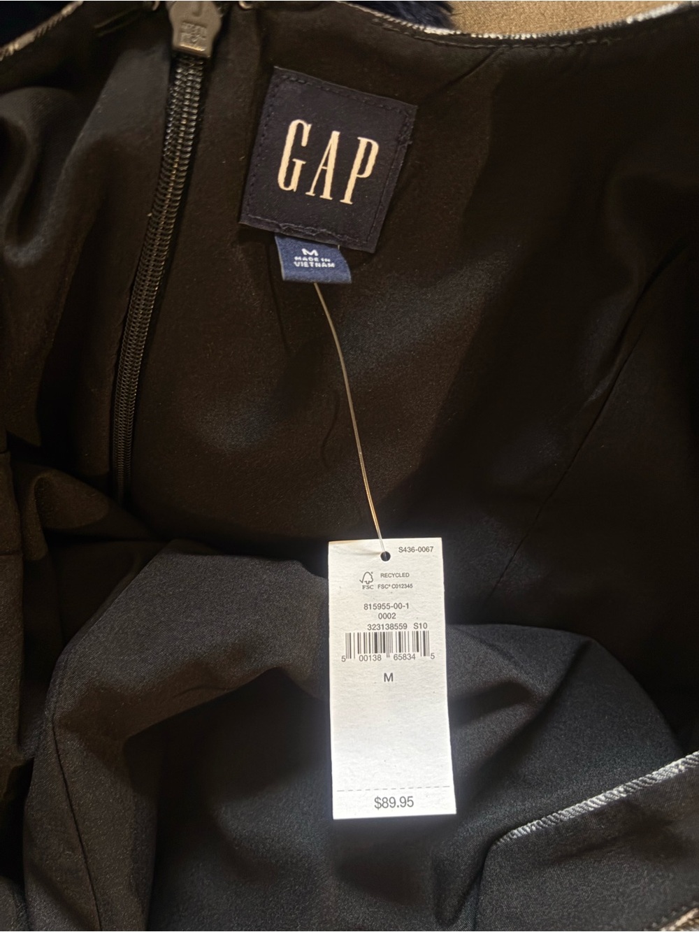 GAP Black & White Plaid Square-Neck Pleated Mini Dress - Picture 7 of 7